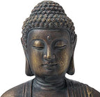 Glitzhome 22.75-inch Zen Meditation Buddha Garden Statue, Bronze Large Indoor and Outdoor Sculpture, Hand-Finished MGO & Fiberglass Decor for Home Patio Yard - Image 4