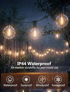 25FT LED Outdoor Christmas String Lights Waterproof, Hanging G40 Globe Patio Lights with 27 LED Shatterproof Warm White Bulbs, Outdoor Christmas Decorations Light for Wedding Party Backyard, Green - Image 5