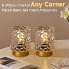 Battery Operated Lamp with Timer, Small Cordless Table Lamp, 2-Pack Clear - Image 2