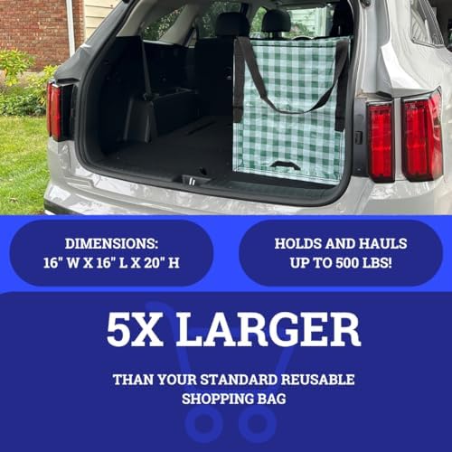 DURASACK Heavy Duty Storage Tote Bag 22-Gallon, Gingham Green, Pack of 4 - Image 5