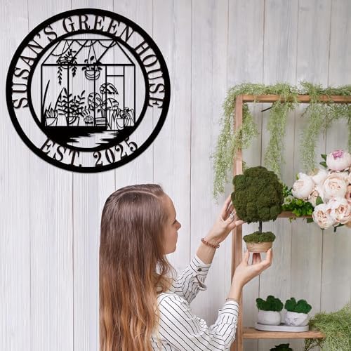 Personalized Greenhouse Garden Name Sign, Custom Metal Wall Decor Plaque for Home & Outdoor Display, Family Name Sign for Gardeners or New Home Gifts,Customized Steel Plant House Sign 2026 Garden Decor - Image 6