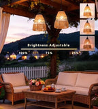 Battery powered Remote Control Hanging Pendant Light , Hand knitting 2 Pack - Image 2
