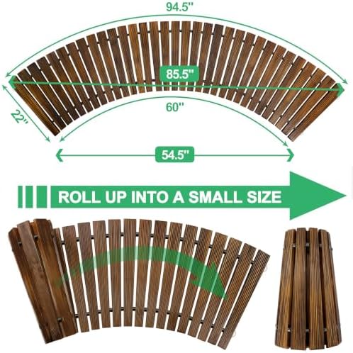 RELIANCER 7' Wooden Garden Pathway,22" Wide Outdoor Roll Out Patio Walkway - Image 2