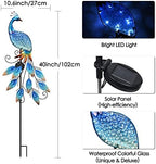 TERESA'S Collections Garden Decor Blue Peacock with Solar Outdoor Lights, 40" Glass Yard Art for Outside, Decorative Metal Stake Outdoor Decor for Lawn Decorations, Patio, Gifts for Mom - Image 6