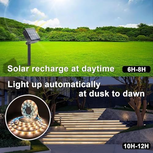 Solar Rope Lights Outdoor for Outside, Sign, Stair, Step, Yard, 10FT 3000K - Image 2