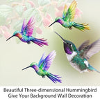 John's Studio 3Pcs Metal Hummingbird Wall Decor Outdoor Garden Hanging Art Sculptures Home Theme Decorations for Kitchen Bathroom and Pool - Image 2