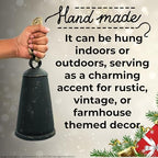 Rustic Black Hanging Bell Ornament with |Cowbell Rope Handle – Vintage Farmhouse Decor, Handmade Wind Chime for Indoor/Outdoor Decoration, Distressed Antique-Style, Minimalist Holiday Accent - Image 4