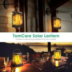 TomCare Solar Lanterns Outdoor, Flickering Flame Hanging Lights, 4 Pack - Image 6
