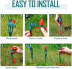 Suzile 100 Pcs Christmas Plastic Light Stakes 15'' Tall Xmas Yard Stakes for C7 C9 Christmas Lights Outdoor Universal Yard Lawn Holiday for Garden Lawn Path Walkway Holiday (Green,7.5inch) - Image 3