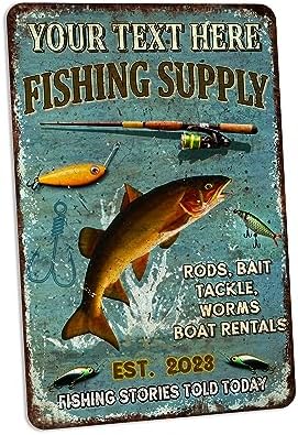 Personalized Fishing Sign Fishing Supply Bait & Tackle Custom Fishing Décor Cabin Wall Décor Lake House Decorations Fish Décor Gifts For Men 108122002066 by ChicoCreekSigns