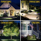 ROSHWEY Solar Outdoor Lights, Waterproof Solar Yard Lights 600LM Spot Light Outdoor for Tree Pathway Walkway Driveway Patio (Cool White, 4Pack) - Image 3