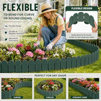 Evelyne Garden Border Edging: Wooden Fence Design - 8pcs Green Yard Landscaping Fence Liner Lawn Edge Barrier - 10ft Kit of Decorative Lawn Landscape Panels Elements -Landscaping Edging-GMT-10374-B08 - Image 3