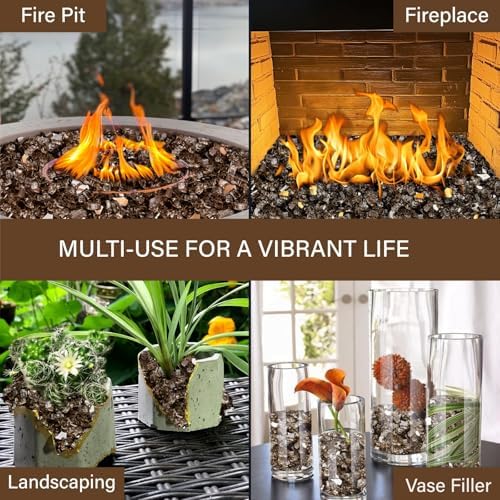 NUPICK 10 Pound Fire Glass, 1/4 Inch Reflective Fire Pit Glass - Image 7