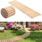 Landical 24ft Wooden Garden Pathway Walkway, Roll Out Outdoor Path,Natural by Landical
