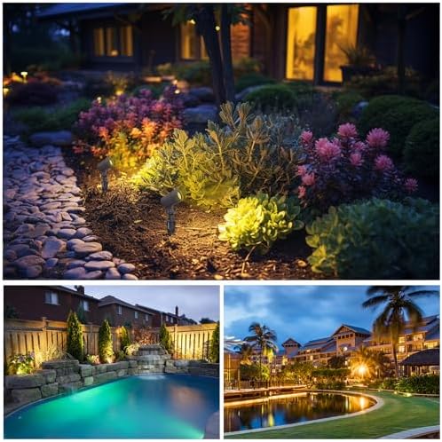 E ENERGETIC LIGHTING LED Landscape Lights with Connectors, 12V Low Voltage, Warm White 3000k, 4W, 175LM, Outdoor Waterproof Garden Pathway Lights Wall Tree Flag Spotlights with Spike Stand, 6 Pack - Image 6