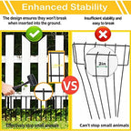 Blingluck Animal Barrier Fence, 30 Pcs Upgrade 1.26 in Gap Decorative Fences No Dig Fence for Rabbits and Dog Ground Defense, Rustproof Metal Wire Garden Edging Border for Outdoor, Yard - Image 4
