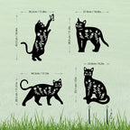 4 Pack Cat Metal Garden Decorative Stakes, Weather Proof Silhouette Statues for Yard, Patio,Outdoor Decor for Cat Lovers and Pet Owners - Image 4