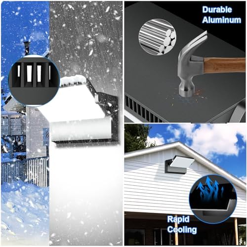 ledmo 150W LED 360° Rotatable Flood Lights, Outdoor Adjustable Head Exterior Lighting Fixture, 5000K Waterporof Commercial Security Wall Pack for Yard, Garage, Barn, House, 4 Pack - Image 5
