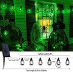 iBaycon 42FT 15 LED Solar Flame Halloween String Lights Outdoor, Green - Image 3