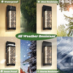 BesLowe Outdoor Wall Light Fixtures with Crystal Bubble Glass, 10W 3000K - Image 2