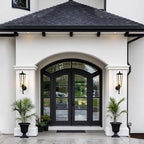 Outdoor Wall Light Fixtures, 20" Large Dusk to Dawn Front Porch Lights Waterproof with Clear Glass, Black Exterior Wall Mount Sconce Outside Lighting for Garage Porch House, OS-OD2615-1WM - Image 5
