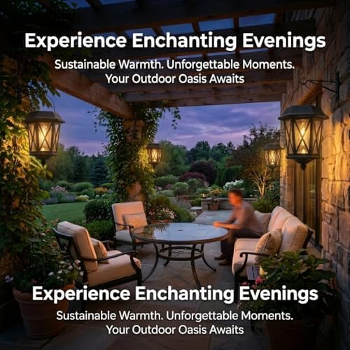 Solar Lanterns Outdoor Waterproof, Hanging Solar Lights with Glass Shade - 2 Pack LED Metal Wall Mount Outdoor Light for Yard/Garden/Patio - Black - Image 2