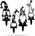 RealSteel Metal Garden Gnomes Outdoor – 4 Pack Steel Lawn Ornaments & Statues, Funny Yard Décor, Weatherproof Garden Decorations, Whimsical Yard Art, Holiday Seasonal Décor, Unique Gift for Gardeners - Image 2