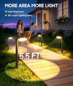 ELECLINK 8 Pack Solar Pathway Lights Outdoor, Solar Powered Landscape Path Light with Larger LED Lens, Brighter Up to 12 Hrs Waterproof Outdoor Solar Light for Yard Garden Walkway Driveway Sidewalk - Image 2