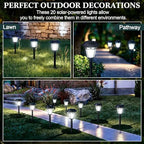 Tuanse 20 Pack Solar Pathway Lights Outdoor - Waterproof LED Bulk Solar Landscape Walkway Lights for Yard Garden Patio Lawn Decoration(White Light) - Image 6