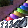 Solar Step Lights, 8 Pack Solar Stair Lights Outdoor Waterproof, Warm White/7 RGB Colors LED Outdoor Deck Light, Outside Lighting Decor for Garden Stair, Deck, Front Step, Front Porch, and Patio by ServeYouTheBest