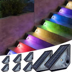 Solar Step Lights, 8 Pack Solar Stair Lights Outdoor Waterproof, Warm White/7 RGB Colors LED Outdoor Deck Light, Outside Lighting Decor for Garden Stair, Deck, Front Step, Front Porch, and Patio by ServeYouTheBest