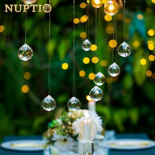 NUPTIO Hanging Clear Crystals Ball Prism for Suncatchers, 60 Pcs, 0.8"/20mm - Image 5