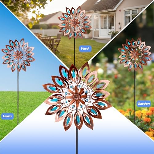 Wind Spinners for Outdoor Yard Decor, 360 Degrees Swivel Large Outdoor Metal Wind Spinner, 76" Wind Sculptures Garden Decor for Patio Lawn Yard - Image 5