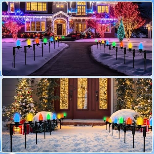 Suzile 100 Pcs Christmas Plastic Light Stakes 9.5'' Tall Xmas Yard Stakes - Image 5