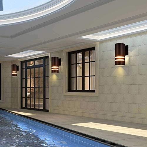 rosykite Brown Outdoor Wall Sconce, Modern Patio Exterior Light Fixture - Image 5
