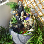 Cascading Rock Outdoor Water Fountain Rockery Water Fountain Decoration, Courtyard Circulating Water Landscape, Balcony Ecological Fish Tank for a Calming in Outdoor - Image 6