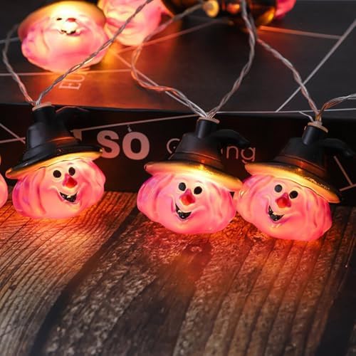 CAKERS Halloween Witch Scary Ambience Decor Modeling Lights|LED Warm White Copper Wire Lights|Holiday Theme Hanging Fairy Lights for Bedroom Party Decor,Warm White,5m(16.4ft)-20LED-Solar - Image 5