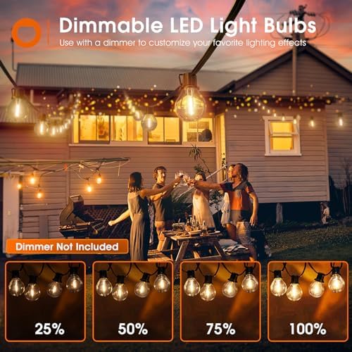 addlon 50FT Outdoor String Lights 27 G40 LED Bulbs Dimmable Waterproof - Image 4