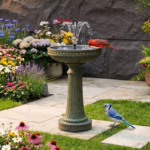 Sunlinua 24H Bird Bath Outdoor Water Fountain with Solar Pump - Image 5