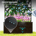 Outsunny Metal Raised Garden Bed with Trellis, Irregular Line Cut-Outs - Image 4