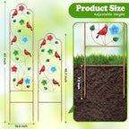 2 Pack Metal Garden Trellis Arched Fence Trellises for Climbing Plants Outdoor, Roses, Vines, Flowers, and Vegetables Support, 60'' H x 12'' W Redbird - Image 4