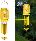 1 Pack Solar Bee Wind Chimes for Outside, Mother' s Day Gifts for Mom Women Grandma, Solar Mason Jar Wind Chime Light Unique Hanging Wind Chimes Outdoor, IP65 Waterproof for Yard Garden Terrace by Vcdsoy