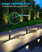 SUNVIE 12-Pack Low Voltage Pathway Lights Wired with Spotlights LED Outdoor Landscape Lighting Kit for Path, Garden, Yard, Patio, Cast-Aluminum, IP65 Waterproof, 12-24V AC/DC, 3000K Warm White, Black - Image 4