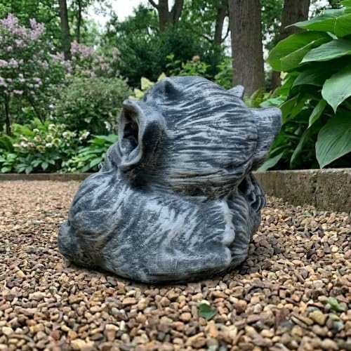 OLOMA Gothic Gargoyle Garden Statue Concrete Handmade Garden Sculpture Outdoor Lawn Decor Patio Yard Ornament Weather Resistant Cement Demon Figurine Mystery Lovers Gift - Image 5