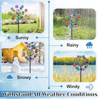 Wind Spinners Outdoor, Kinetic Wind Spinner,Yard Art Windmill with Metal Stake, Metal Wind Sculptures & Spinners,Waterproof Pinwheels Large Wind Spinner for Yard and Garden (Snow-Colour) - Image 3