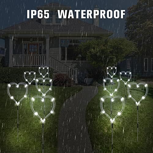 Maleyt 6 Pack Solar Garden Lights, Firework Lights, Decorative, 8 Lighting Modes with Remote 120 LED Twinkling Waterproof Landscape Outdoor Decor, for Pathway Backyard Walkway Patio (White) - Image 4
