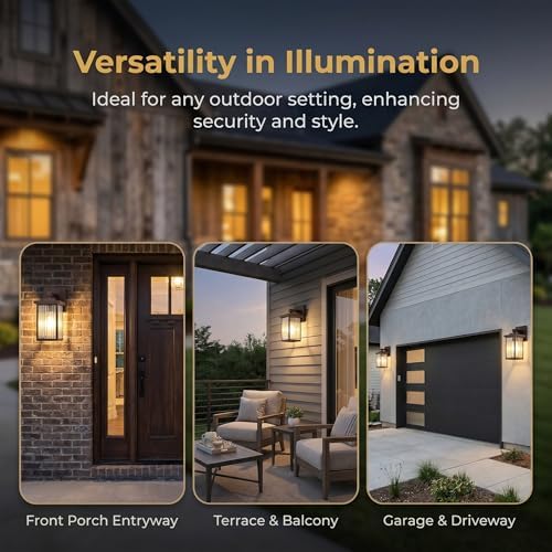 2 Pack Bronze Porch Light, Rust-Resistant Outdoor Wall Light - Image 7