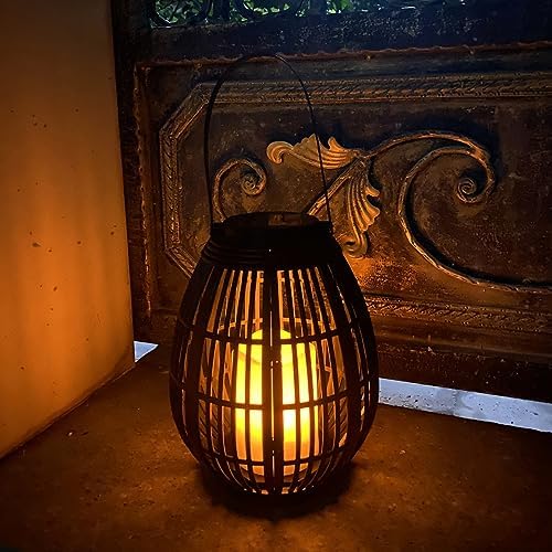 Rattan Solar LED Lantern – Waterproof Outdoor Decorative Lights for Garden, Patio, Ambient Lighting - Image 7