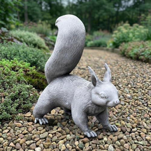 OLOMA Concrete Squirrel Garden Statue Realistic Handmade Outdoor Animal Sculpture Cement Chipmunk Yard Ornament Weather Resistant Lawn Decor Patio Flower Beds Walkways Porch Accent - Image 5