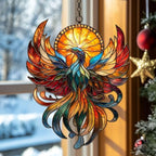 Vivid Phoenix Mosaic Art Piece Acrylic Suncatcher by AVAGAN